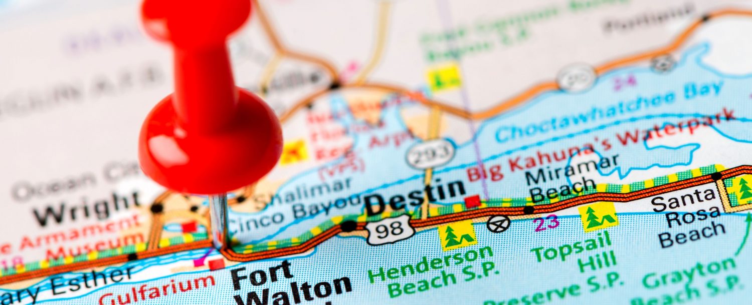 A pin on a map of Fort Walton Beach